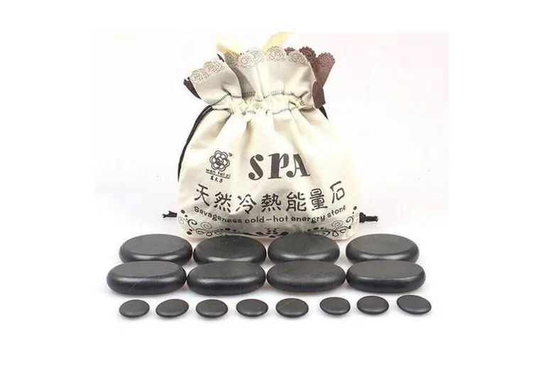 Камни для стоун массажа 16 шт с термо-нагревателем
