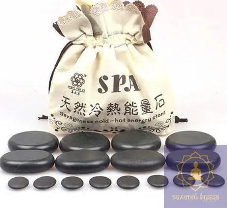 Камни для стоун массажа 16 шт с термо-нагревателем