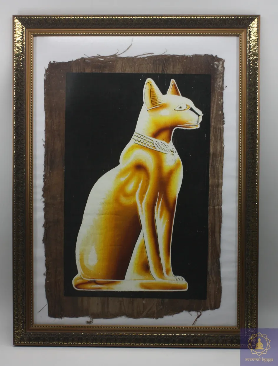 Картина с кошкой (папирус)