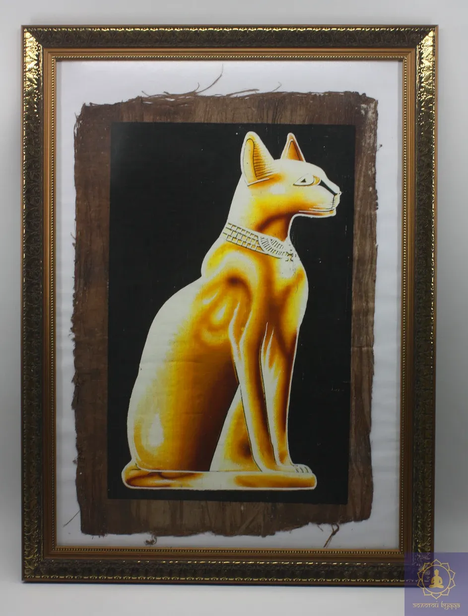 Картина с кошкой (папирус)