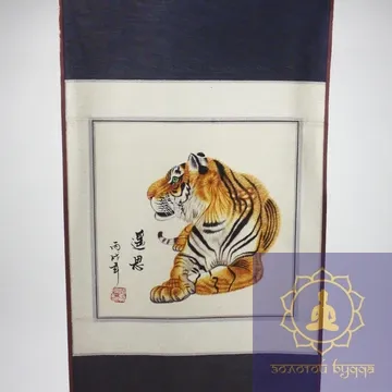 Панно с тигром (шелк и рисовая бумага)