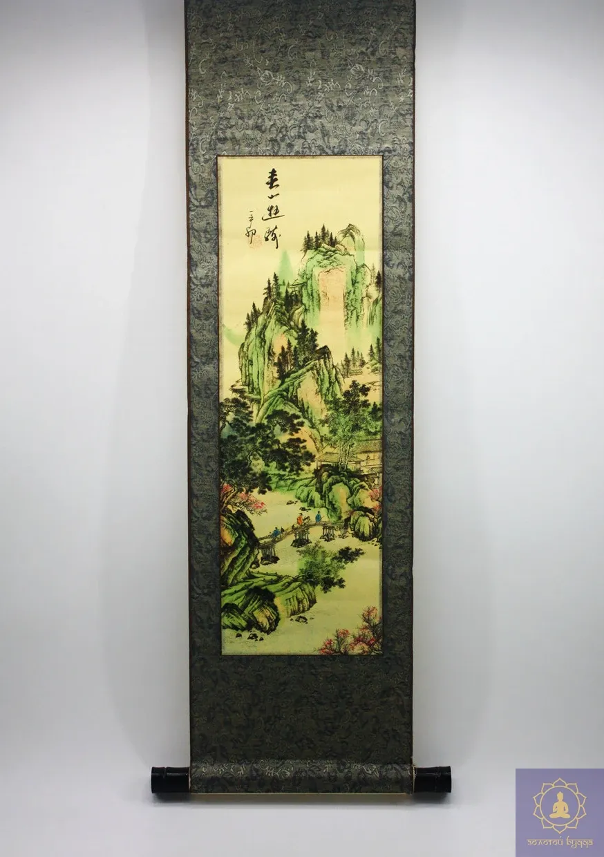 Гобелен - водопад в горах (рисовая бумага)