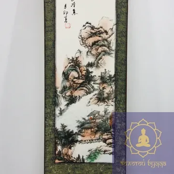 Гобелен-будинок у засніжених горах (рисовий папір)