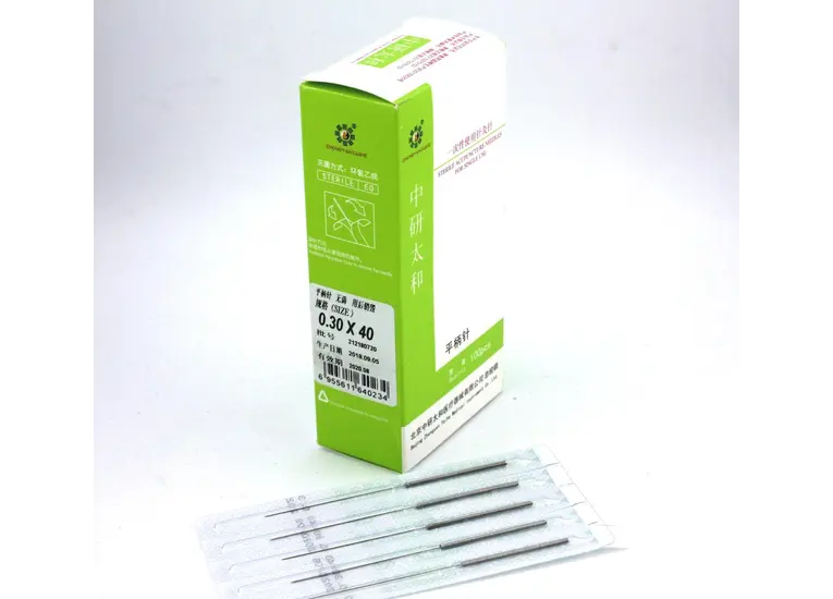 Иглы Zhongyan Taihe для акупунктуры и рефлексотерапии 0,3*40 мм 100 игл