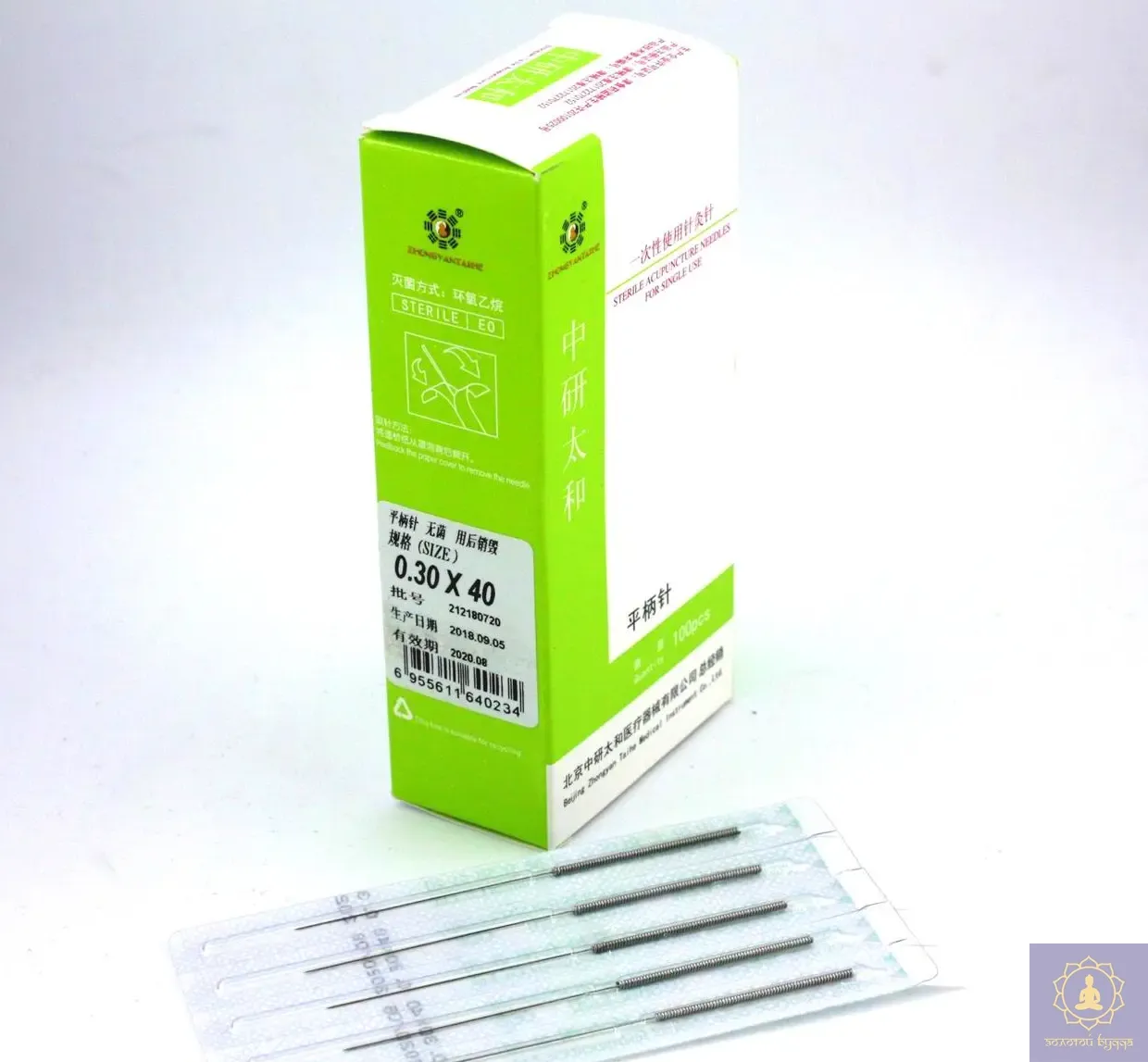 Иглы Zhongyan Taihe для акупунктуры и рефлексотерапии 0,3*40 мм 100 игл