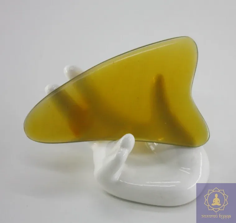 Скребок Гуаша ріг буйвола лапка 2-х пала світла