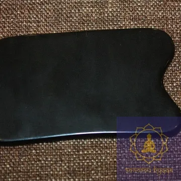 Скребок Гуаша рог буйвола прямоугольный черный