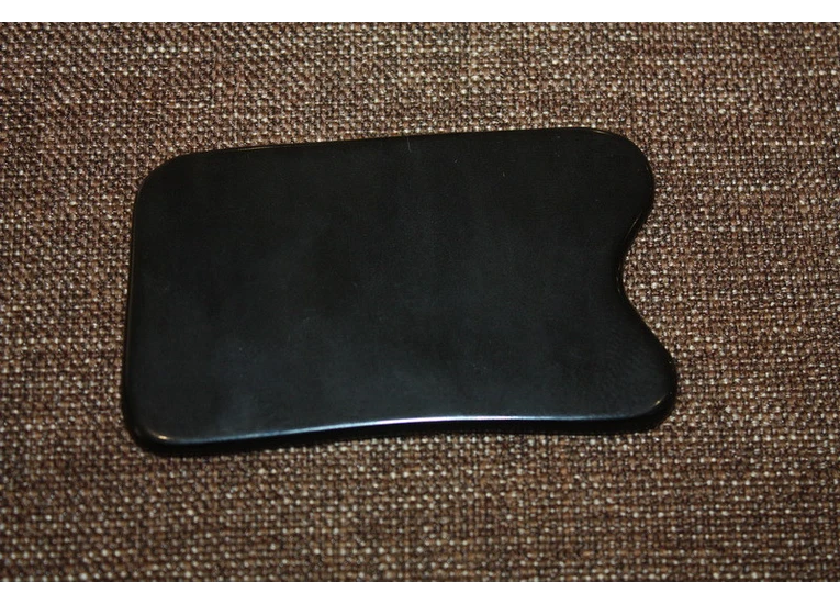 Скребок Гуаша рог буйвола прямоугольный черный