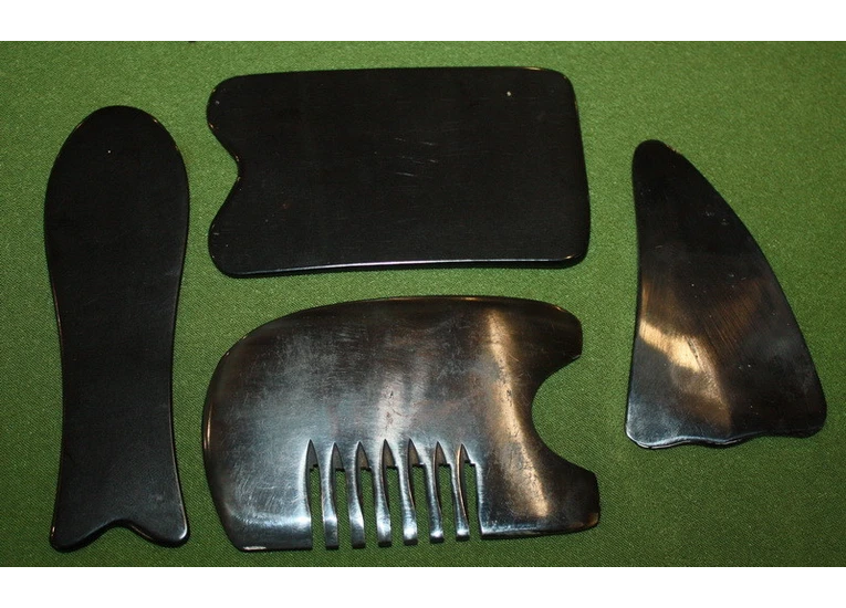 Скребок Гуаша кость - рог буйвола 4шт.