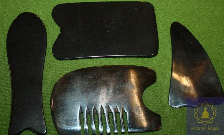 Скребок Гуаша кость - рог буйвола 4шт.