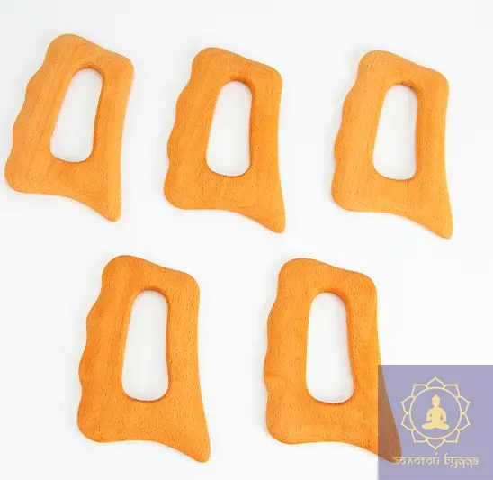 Масажер скребок Квадрат, Бук.