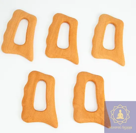 Массажер скребок Квадрат, Бук.