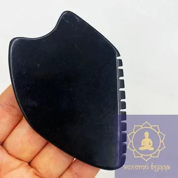 Скребок Гуаша чорний нефрит тополиний лист.