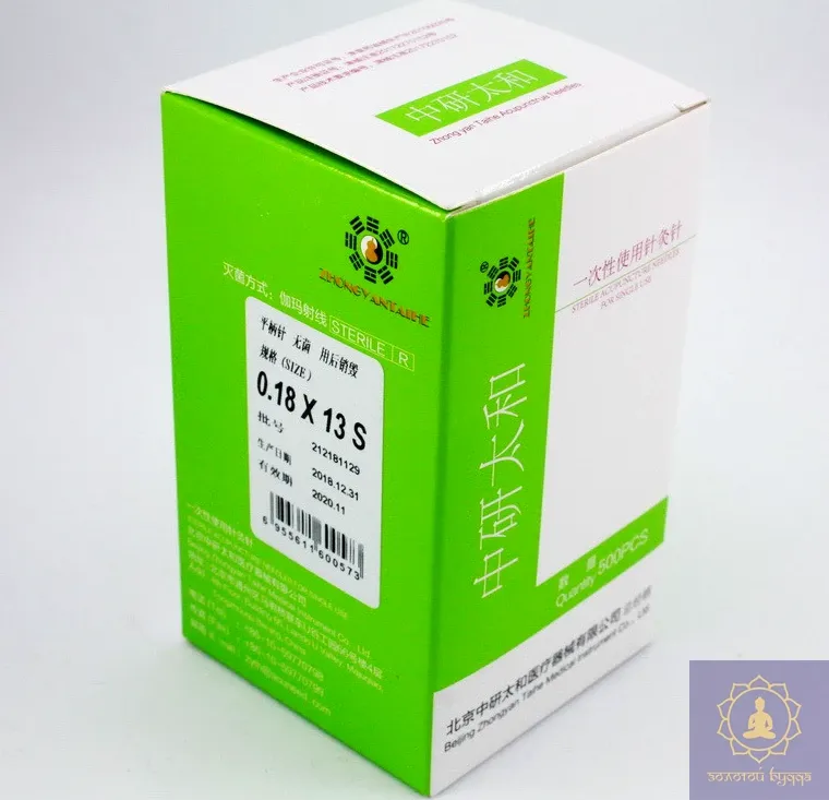 Голки для акупунктури та рефлексотерапії Zhongyan Taihe 0,18*13 мм, 500 голок