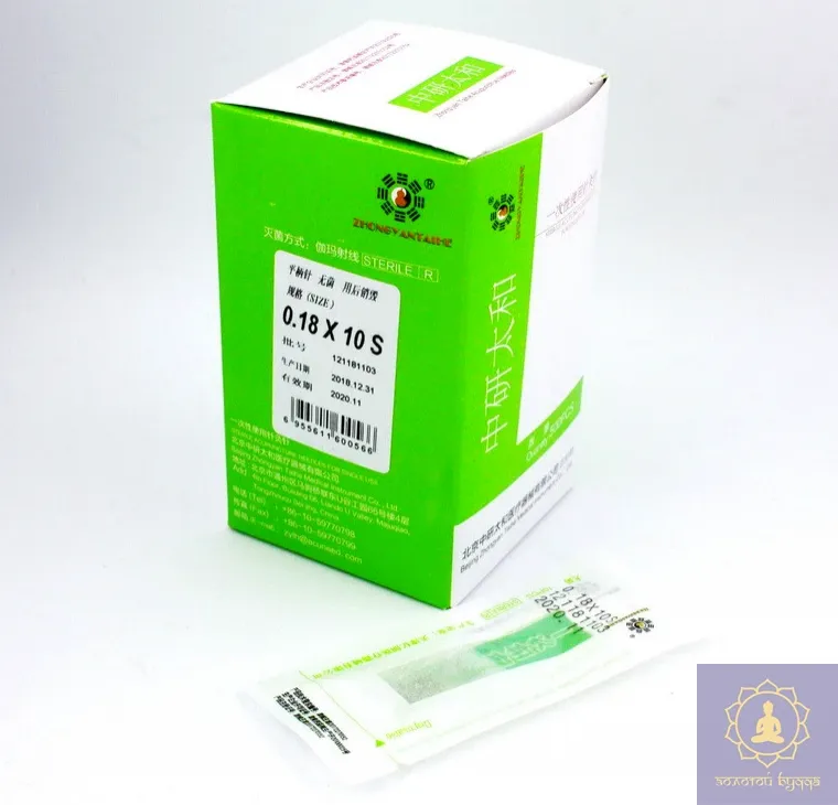 Иглы Zhongyan Taihe для акупунктуры и рефлексотерапии 0,18*10 мм, 500 игл