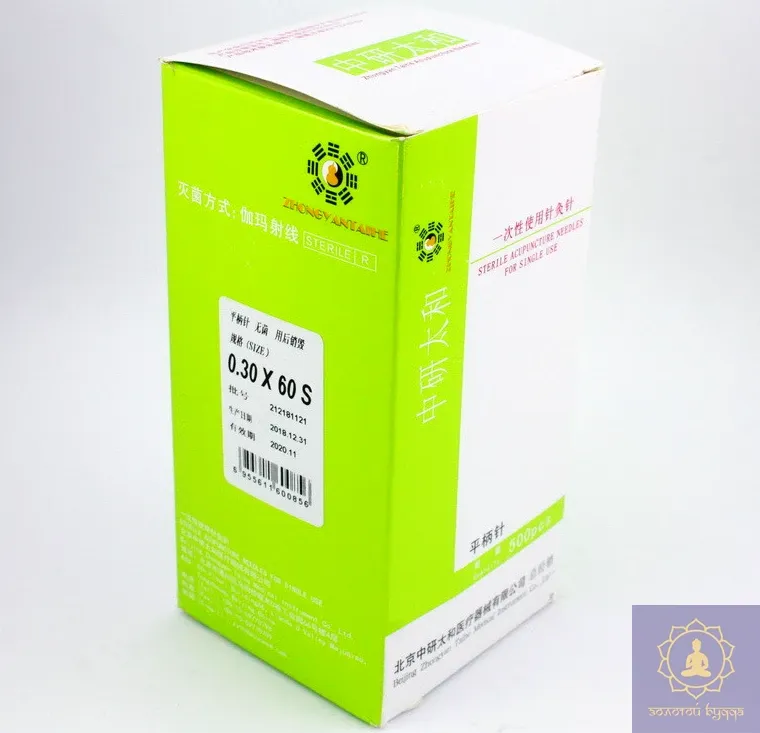 Голки для акупунктури та рефлексотерапії Zhongyan Taihe 0,30*60 мм 500 голок