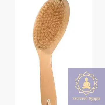 Дерев'яна щітка для сухого масажу з натуральним ворсом Titania