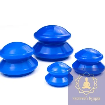 Набір силіконових вакуумних банок синього кольору