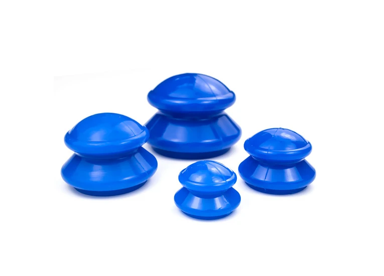 Набор силиконовых вакуумных банок синего цвета