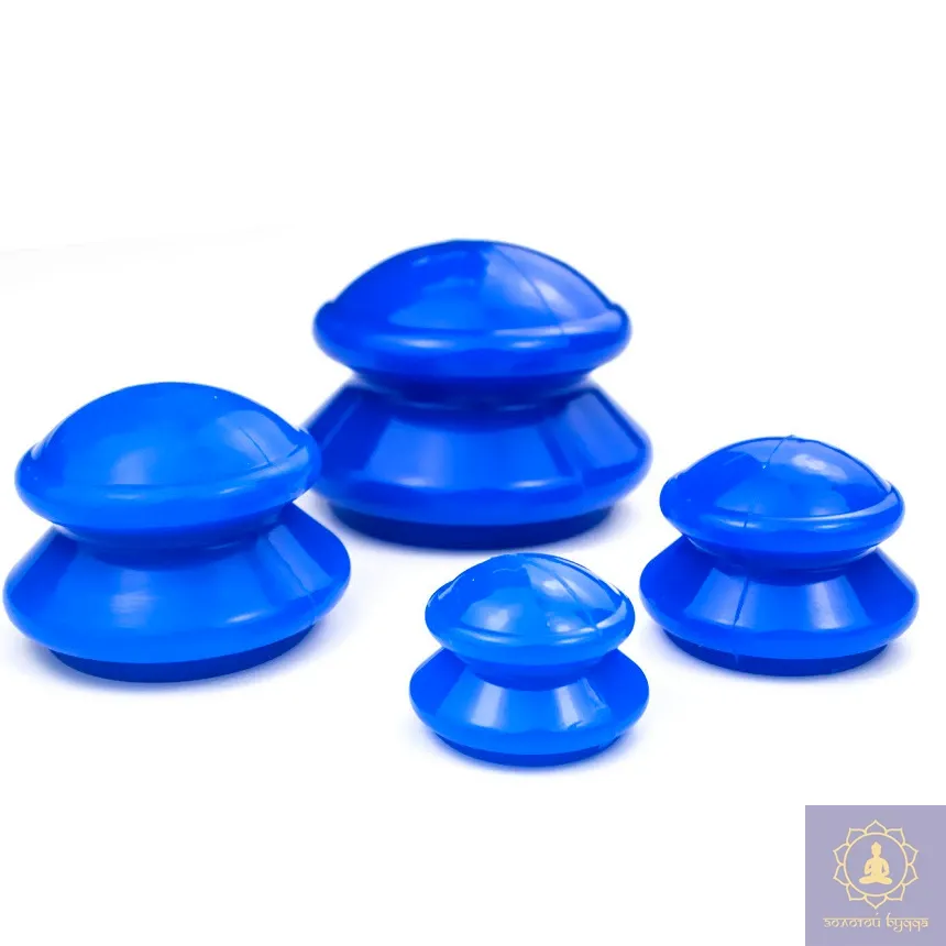 Набор силиконовых вакуумных банок синего цвета
