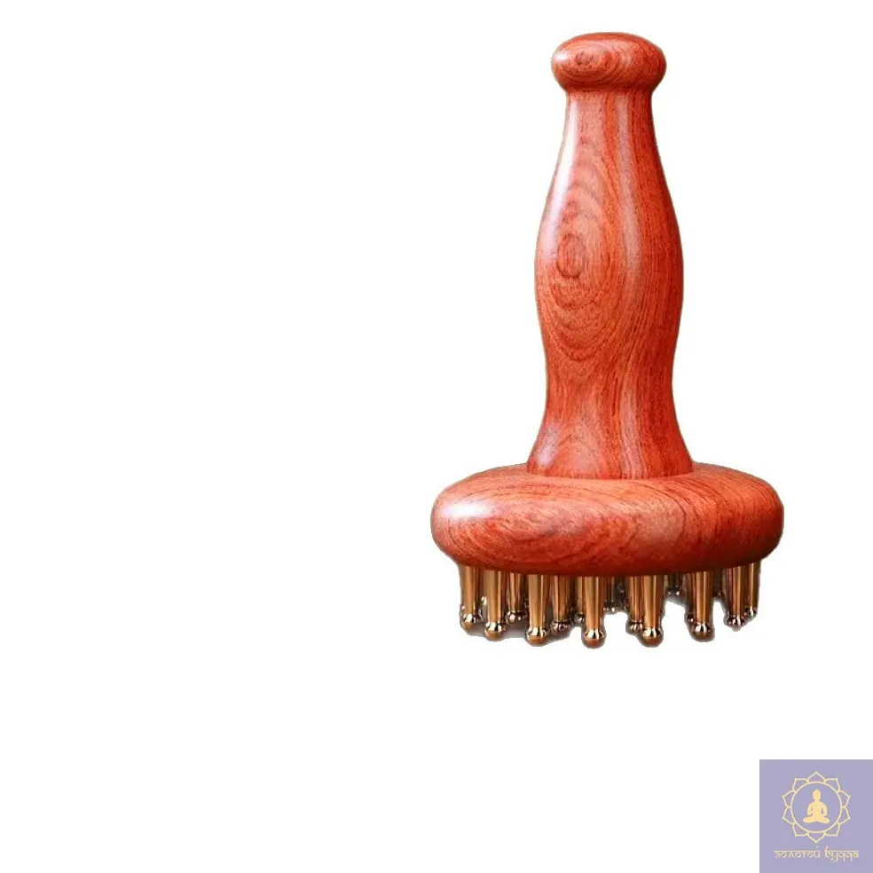 Масажер для меридіан із дерева з мідними вставками.