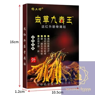 Пластир Інцао Цзю Ду Ван – зігріваючий, знеболюючий, для суглобів та м'язів