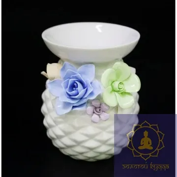 АРОМАЛАМПА КЕРАМІЧНА З КВІТАМИ №А
