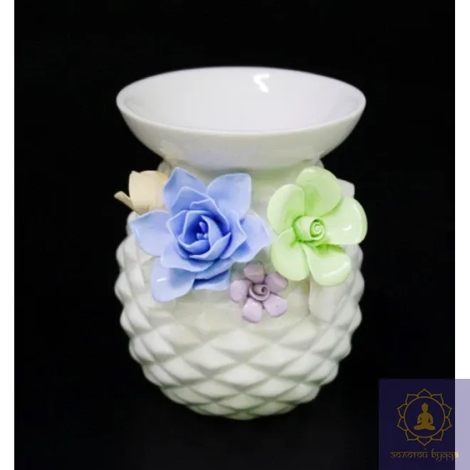 АРОМАЛАМПА КЕРАМІЧНА З КВІТАМИ №А