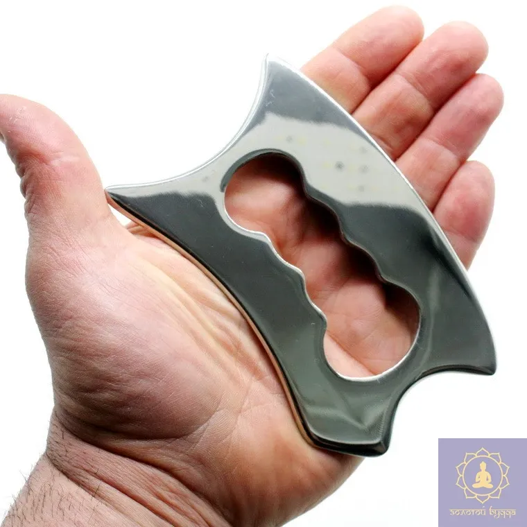 Металевий масажер-скребок із нержавіючої сталі 304, 125×75×4 мм, 160 г