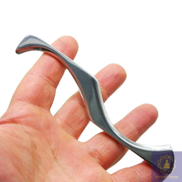 Металевий масажер гуаша 145×30×6 мм, 65 г, сталь 304