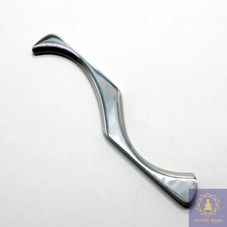 Металевий масажер гуаша 145×30×6 мм, 65 г, сталь 304