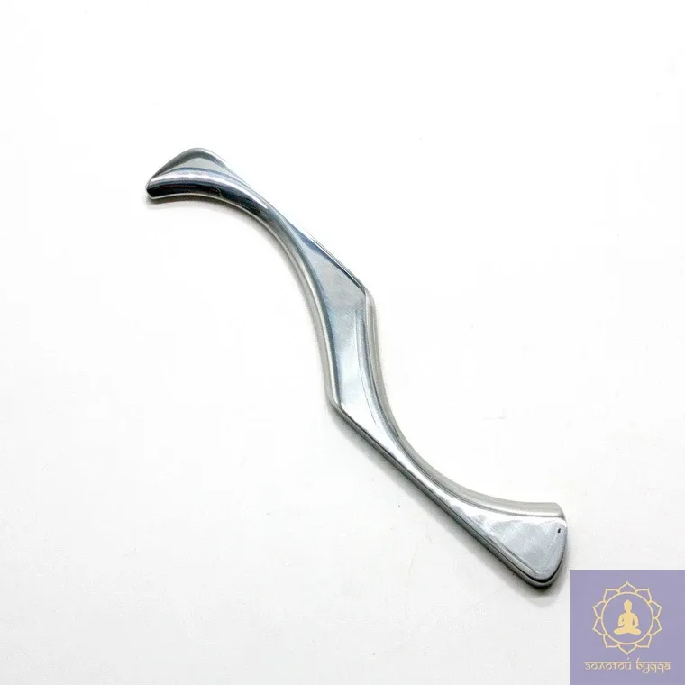 Металевий масажер гуаша 145×30×6 мм, 65 г, сталь 304