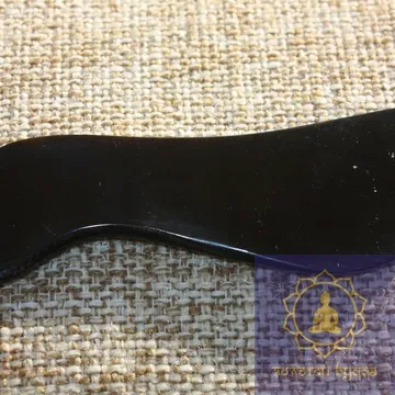 Скребок Гуаша кость-рог буйвола волна черный