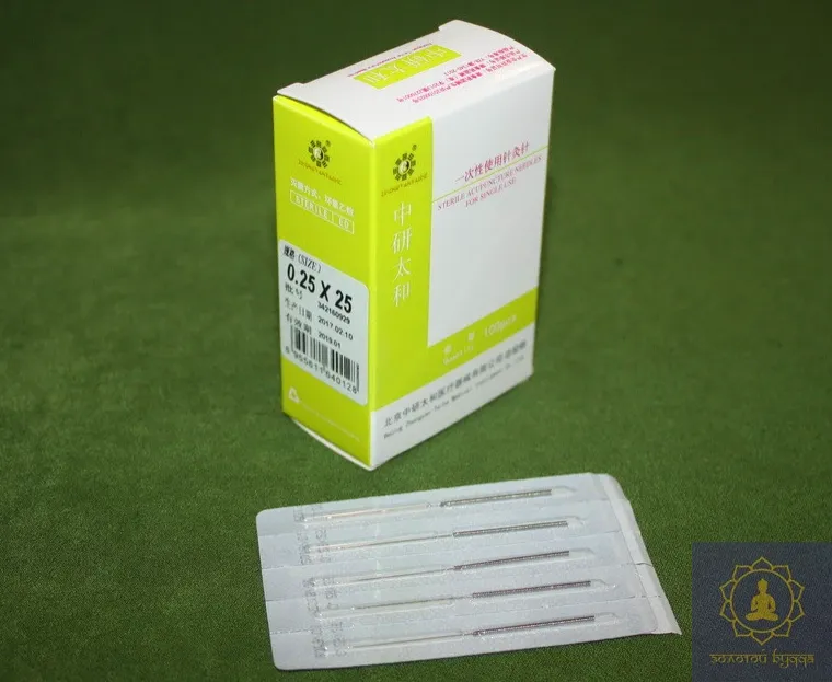 Голки Zhongyan Taihe для акупунктури та рефлексотерапії 0,25*25 мм 100 голок