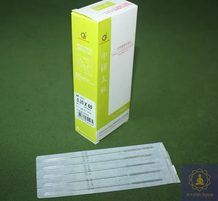 Иглы Zhongyan Taihe для акупунктуры и рефлексотерапии 0,3*60 мм 100 игл