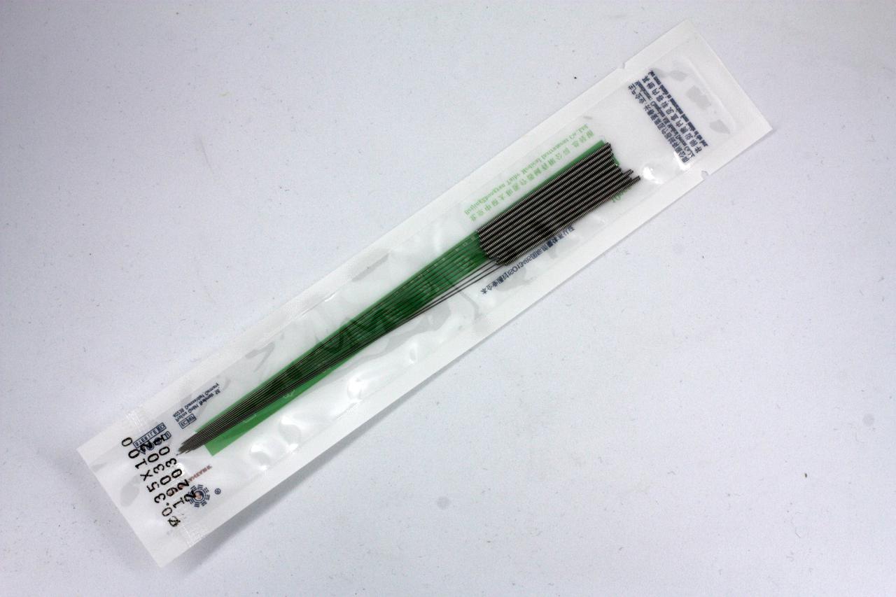 Иглы Zhongyan Taihe для акупунктуры и рефлексотерапии 0,35*100 мм 10 шт.