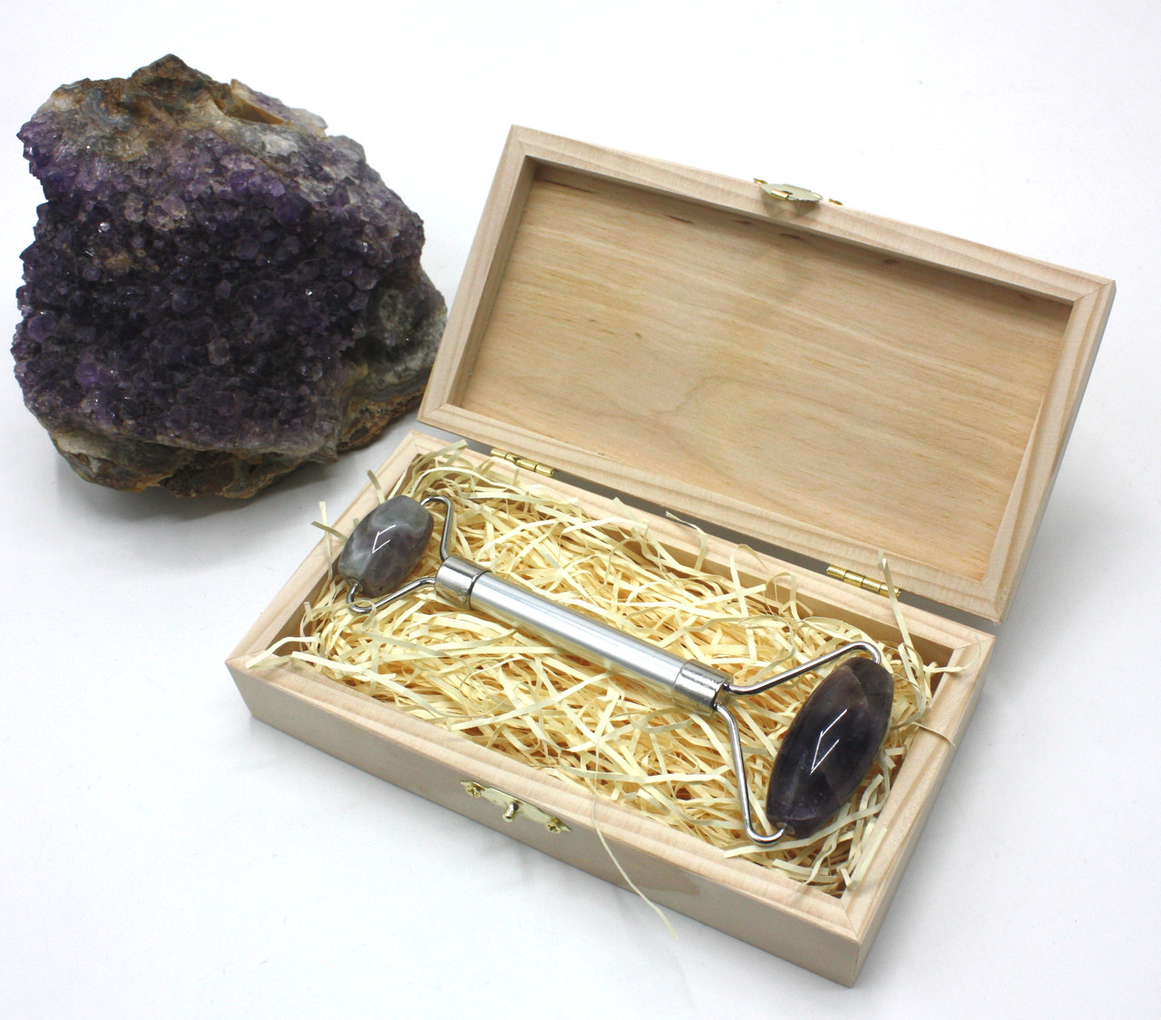 Масажер гуаша, ролик з аметисту.